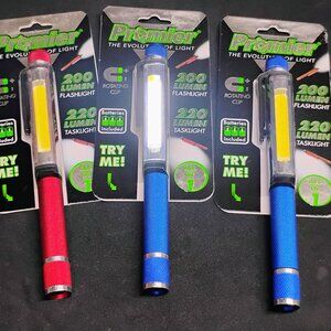 3x Led Flashlights with Side Flood Work Lamp Wide Area Magnetic Pocket Clip Pen